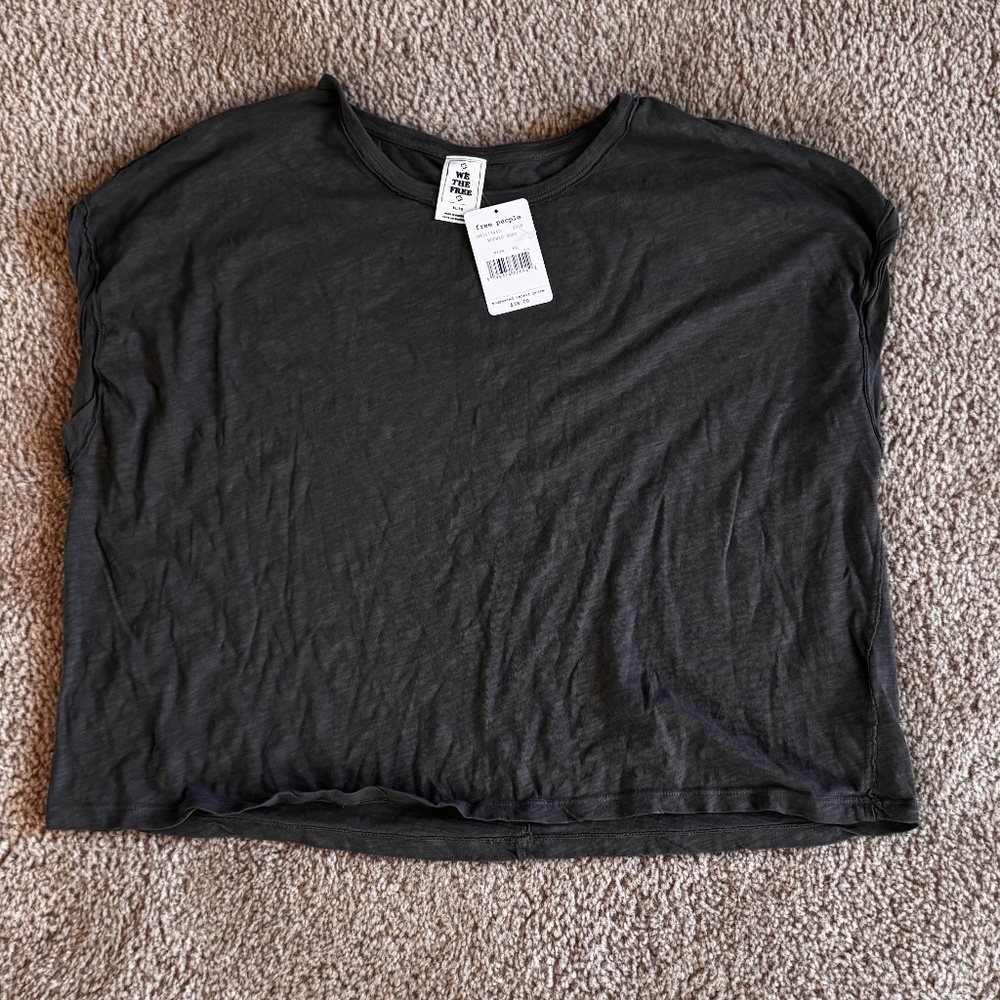 Free People oversized t shirt XL color: washed army